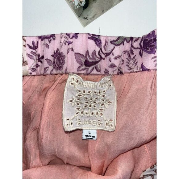 Johnny WAS River Tiered Silk-Blend Skirt Multicolor size L - Picture 5 of 6